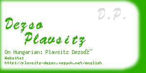 dezso plavsitz business card